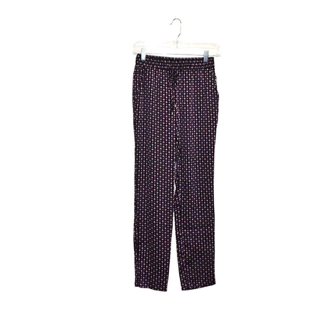 1.State Floral Draw String Pull On Pants Dark Blue Red White XXS